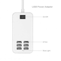 Multi 6 Port USB Hub Wall Charger Station Fast Charging Desktop AC Power Adapter