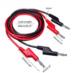 5PCS 1000V 15A 4mm Copper Banana Plug to Plug 1M Multimeter Test Leads PVC Cable