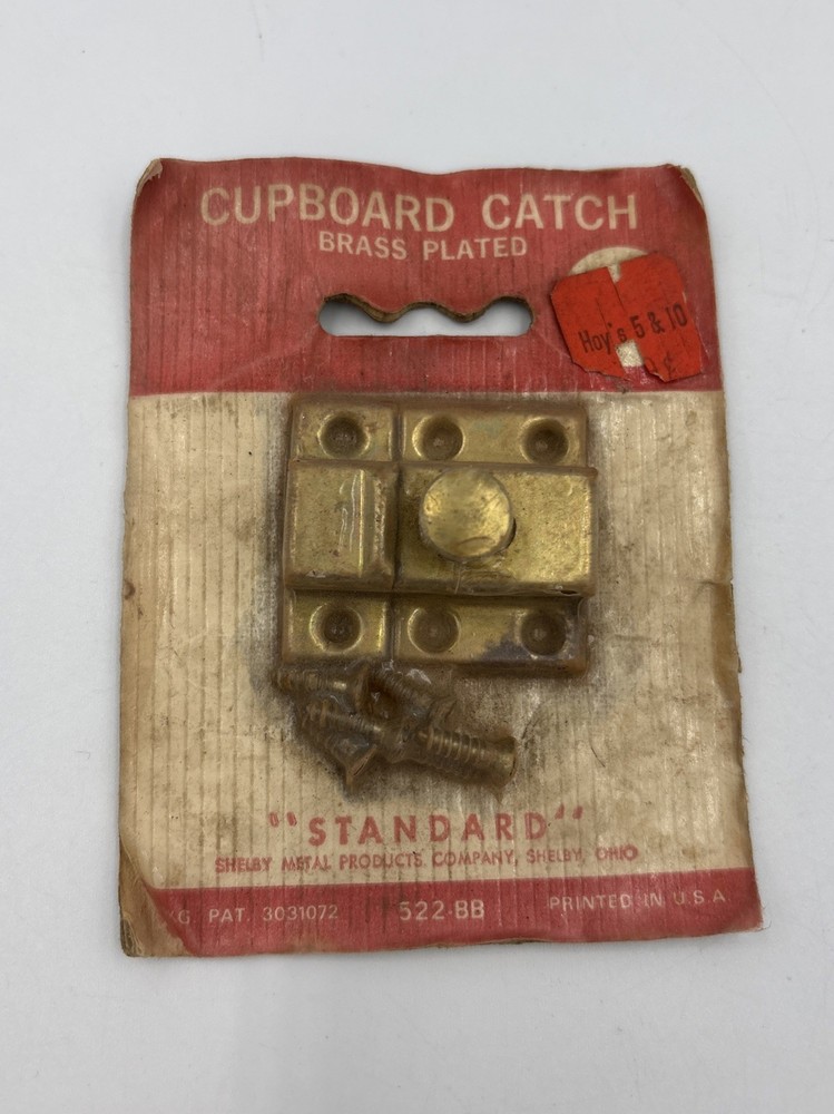 Vintage Cupboard Catch Satin Brass Plated Spring Latch New Standard 522-bb