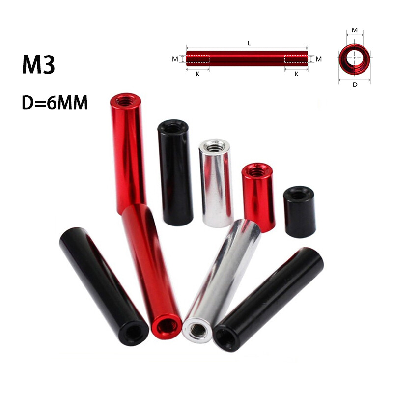 M3 Aluminum Alloy Standoff Spacers 6-100mm Length D=6mm Connecting Column