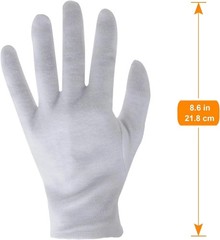 Breathable White Cotton Gloves for Dry Hands – 6 Pairs of Moisturizing Liners