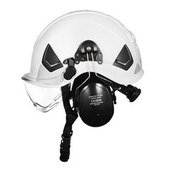 Industrial Safety Helmet with Visor and Earmuffs Adjustable Vented Hardhat