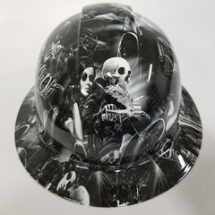 full brim hard hat custom hydro dipped IN RIDE OR DIE OUTLAW BIKER