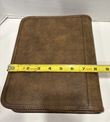 Franklin Covey 7-Ring Brown Zip Around Faux Leather Binder Organizer Planner