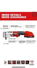 Alloyman 20V Brushless Right Angle Impact Wrench, 207 Ft-lbs（280N.Mᦀ