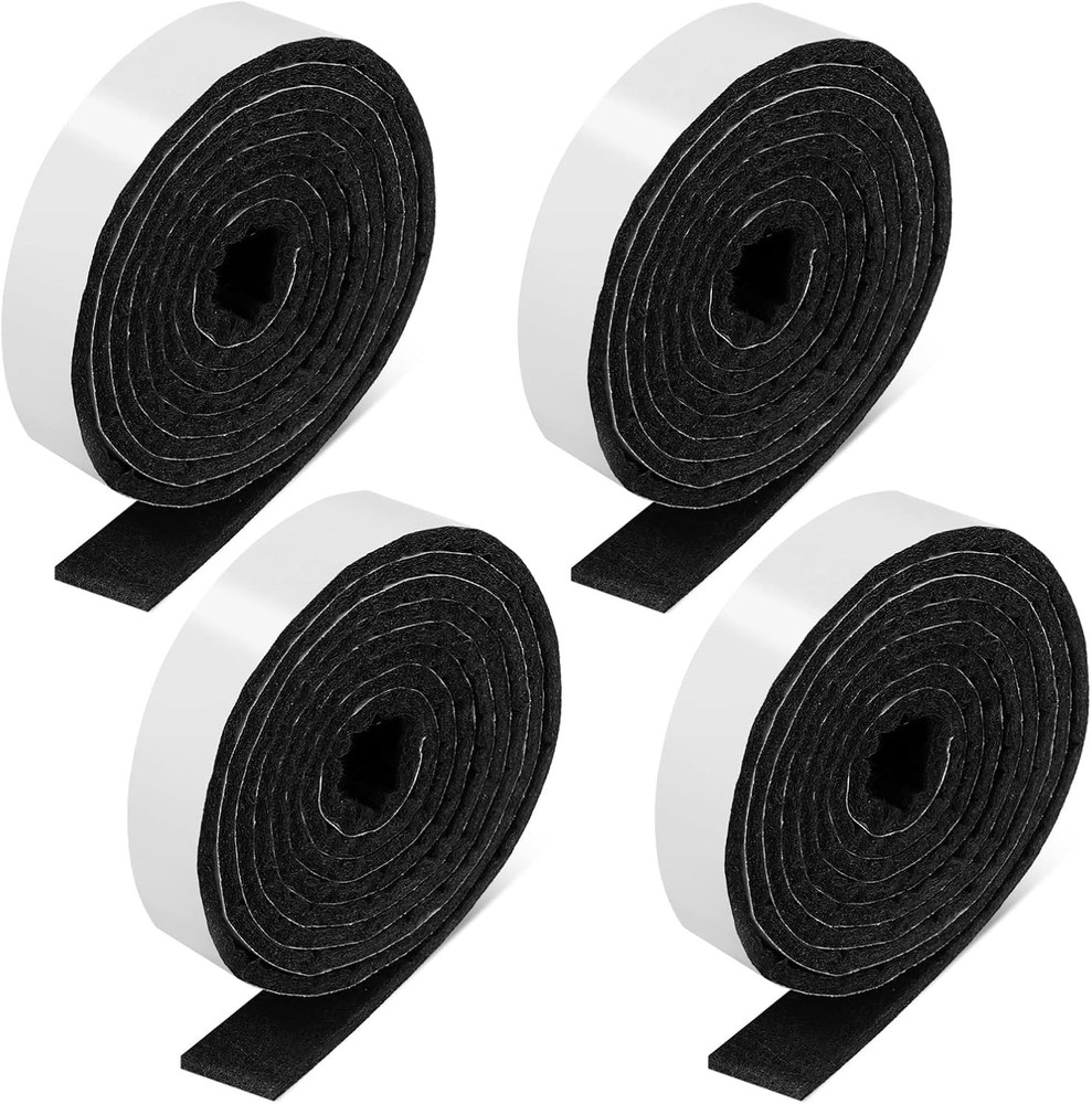 4 Rolls 1/2 X 240 Inch Felt Strips with Adhesive Backing Felt Tapes Felts Furnit