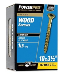 Power Pro Premium Exterior Wood Screws, #10 x 3-1/2″ x 3-1/2″, Bronze