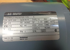 Westinghouse 6K463 AC Motor 1/4HP 115V 1725RPM 60HZ
