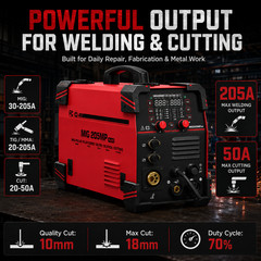 2026 ARCCAPTAIN MIG205MP PLUS 9-in-1 Multi-Process Welder & Plasma Cutter – 205A