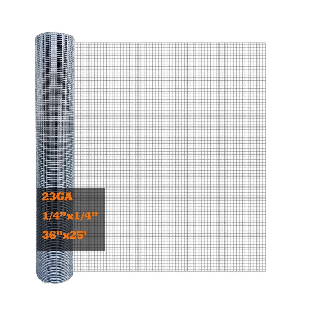 Galvanized After Welding Hardware Cloth 36 in x 25 ft – 1/4 x1/4 inch Mesh 23GA