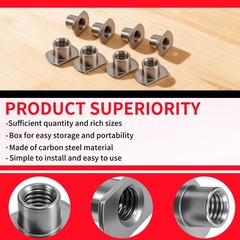 30Pcs Weld Nuts Set,T-Shaped Weld Nuts Kit,3/8 in,5/16 in,1/4 in Tab Base UNC Ca