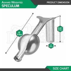 AUVARD Weighted Speculum 9″ 3 Pcs Set 2lbs, 2.5lbs, 3lbs OB/GYN Inst German Gr