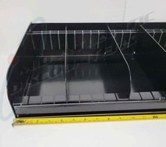 NSI Sheet Metal Shelf Bin 2′ Black for Interchangeable Displays with Dividers