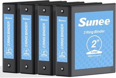 Binders 2 Inch 3 Ring 4 Pack 2″ Classic 4-Color Binder Set 8.5×11 Inches Office