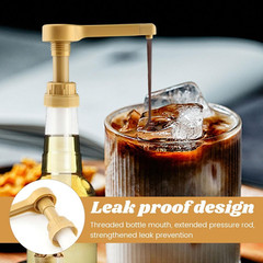 2Pcs 64oz Sauce Pump Dispenser for Syrups & Sauces – Gold & White