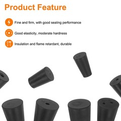 2Pcs Solid Rubber Stopper Tapered Seal Tube Stopper Plug 63x54x25mm Black