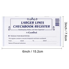 Larger Lines 20 Pack Checkbook Register, Check Registers for Personal Use, Bl…