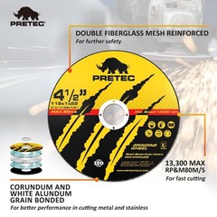 Cut Off Wheels 41/2″, PRETEC 50+5 Pack Metal Cutting Wheel,Thin 4.5” Metal & …
