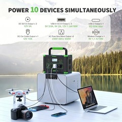 Power Station Portable 500W 519Wh With AC Outlet/DC Ports/USB Ports 140400mAh
