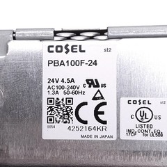 Cosel PBA100F-24 Power Supply, 100-240VAC In, 24VDC 4.5A Out, 100W Max