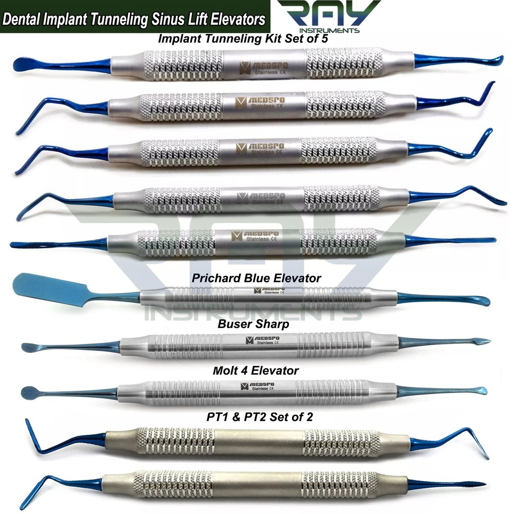 10 Pcs Dental Periodontal Tunneling Procedure Kit Implant Surgery Instruments
