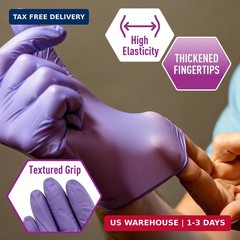 MedPride Powder-Free Nitrile Exam Gloves, Iris Blue, Medium, Box/100