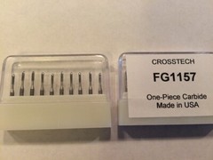 FG1157 Premium Carbide Straight Round End Fissure Bur 6 Blades 10pk