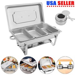 Catering Chafing Dish Food Warmer buffet set 316 Stainless Steel with 3 pan New