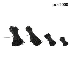 2000 Pack Zip Ties UV Resistant Assorted 4 6 8 12 Inch Cable Ties Heavy Duty