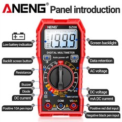 Digital Multimeter Tester AC DC Volt Ohm Amp Clamp Meter Auto Range LCD Handheld