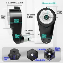 24V RS555 Fast Drive Motor Gearbox 2-Pack for Power Wheels Upgrade, High Speed 1