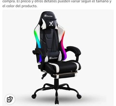 X Rocker Computer Gaming Office Chair Multicolor RGB LED Lighting Black/White