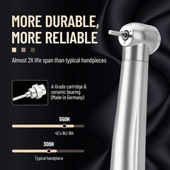 100Pcs eLabPal High Speed Dental Handpiece Air Turbine 4 Holes for NSK PANA MAX