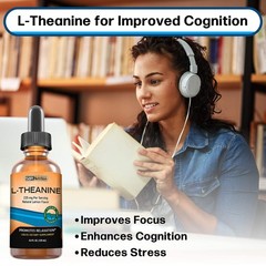 SBR Nutrition Liquid L-Theanine Drops Vegan Alcohol-Free Non-GMO Calm Focus Slee