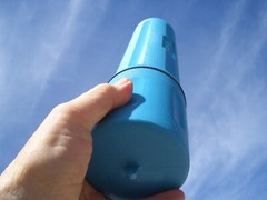 BLUE TRANSPORT CANISTER FOR GEIGER COUNTER PANCAKE PROBE 44-9 ; $22.00 + S/H