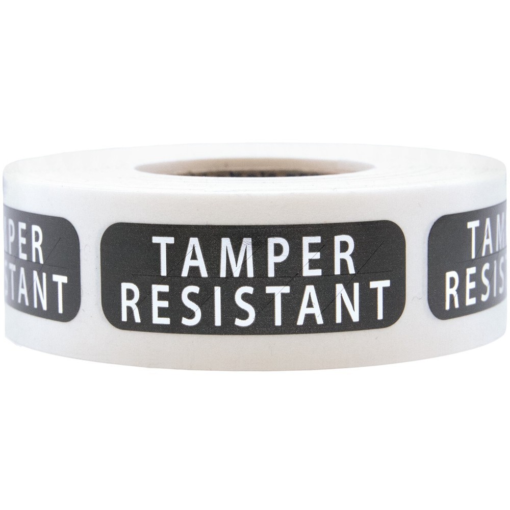 Black Tamper Resistant Labels | 0.5″x 1.5″ Inch Rectangle | 500 Pack