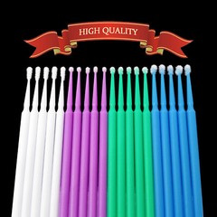 400 Pcs Dental Microbrush Micro Brush Applicator Tips Regular/Fine/Cylinder USA