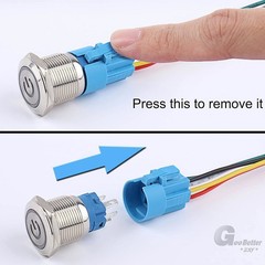 19mm LED ON OFF Waterproof Stainless Steel Momentary Push Button Power Switch