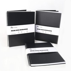 Unruled Notebook, Unlined Blank Paper, 8.5 x 11 Inches, 80 Sheets, Black