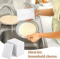 40 PCS White Non Woven Pads, Light Duty Scouring Pad, Abrasive Surface Scrubber,