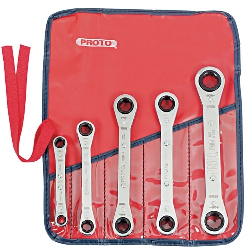 Proto J1190MA 5 Pc. Metric Ratcheting Box Wrench Set – 6 & 12 Point