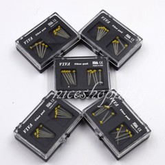 10 Pcs 1 Pack Dental Resin Screw Thread Quartz Fiber Post & 1 Drill Yellow 1.4