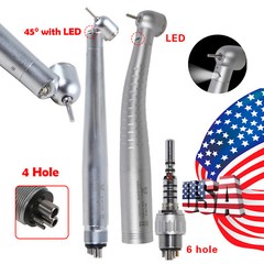USPS Dental 45° Angle/Large Head LED E-generator / Fiber Optic Handpiece 4/6H US