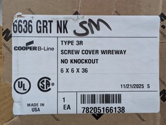 Eaton Cooper B-Line 6636 GRT NK 6x6x36 Type 3R Screw Cover Wireway Outdoor