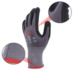Safety Work Gloves MicroFoam Nitrile Coated Foam Gloves L-Size/12 Pairs