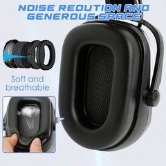 Bluetooth Hard Hat Ear Muffs, NRR 29dB Adjustable Cap-mounted Ear muff, Black