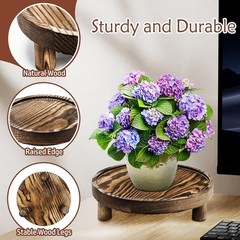 Wood Display Riser Set 3 Piece Decorative Pedestal Stand 8/6/5 Inch Rustic Brown