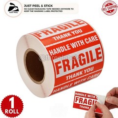 Fragile Stickers 1 Roll 500 2″x3″ Fragile Label Sticker Handle With Care Mailing