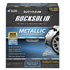RockSolid Metallic Floor Coating Kit, Brilliant Blue, High Gloss, 80 Oz – 299745