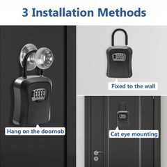 Lockbox Key Lock Box For Outside-Combination For House Key-Portable/Wall Mounted